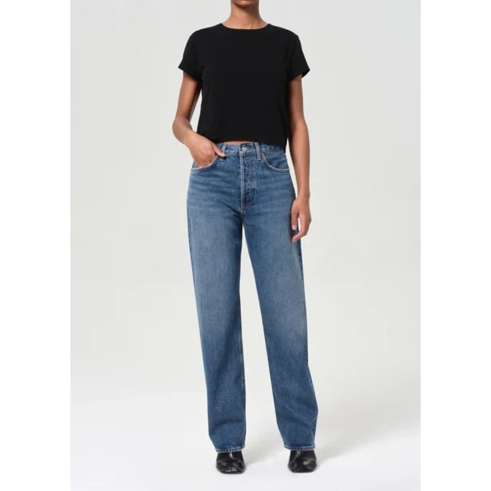 Agolde Kelly Straight Leg Blue Jeans In Essence Blue Women's Size 24